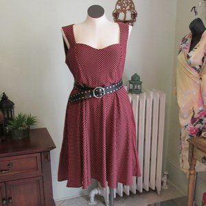 Chocolate Brown and Orange Polka Dot Dress